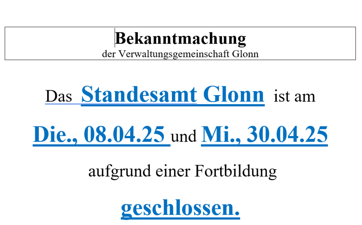 Bekanntmachung
